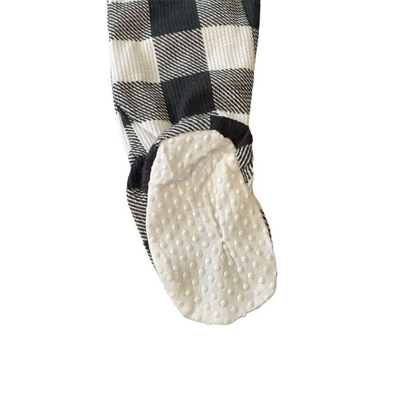 Family PJs Matching Baby Thermal Waffle Buffalo Check Footie One-Piece Size 18Mo - Picture 5 of 5